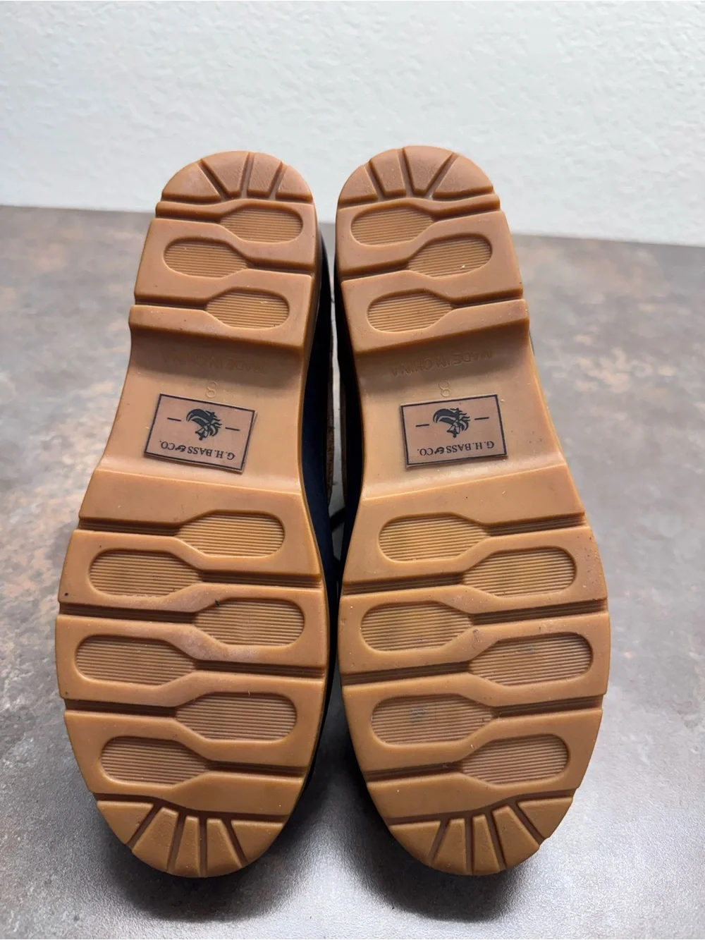 Waterproof Navy Blue and Brown Women's Duck Boots - Lace-Up Winter Rain Boots